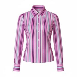 Striped Pink Button-Up Shirt